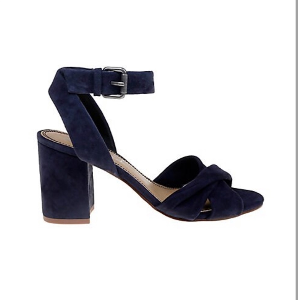 Navy suede sandal